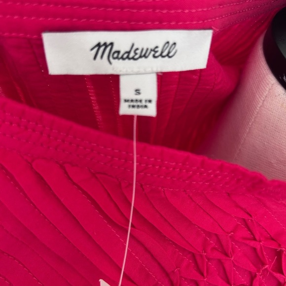 NWT Madewell Embroidered Pleated Mini Dress Women’s Size Small Watermelon Color - Picture 8 of 10